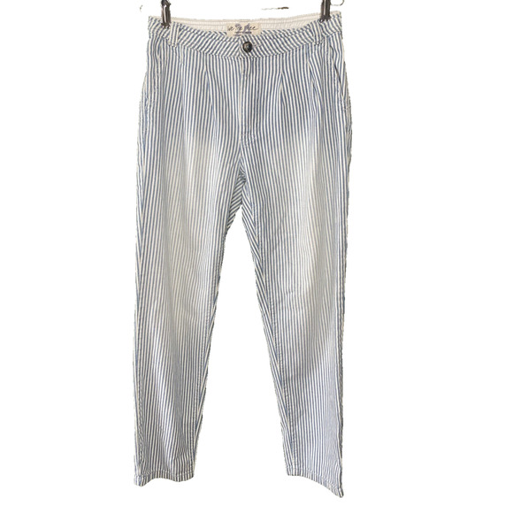 Free People We The Free Pants Size 24 Daydreamer Cotton Railroad Striped Casual - Picture 1 of 14